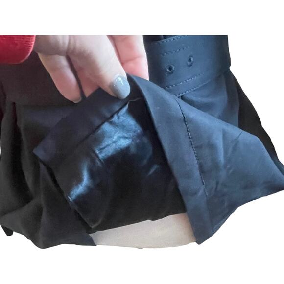 Club Monaco‎ Women Belted Trench Coat L Navy Classic Trendy Minimal Chic Capsule - Picture 9 of 16